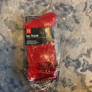 Red Underarmour softball socks